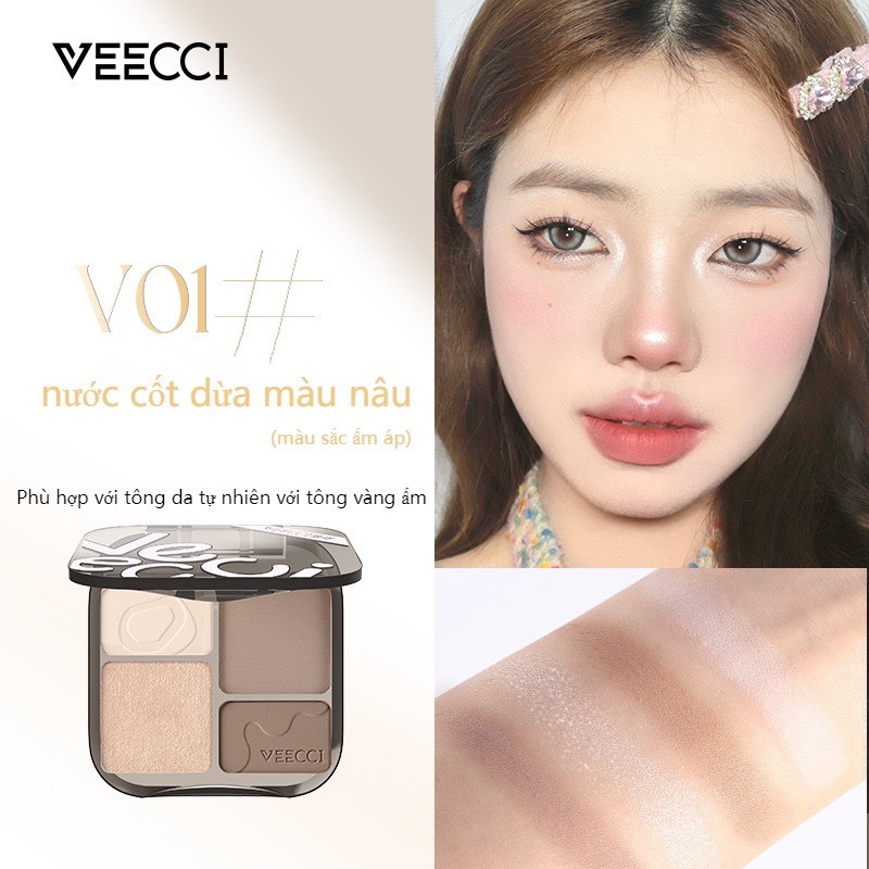 VEECCI Phấn Bắt Sáng Và Tạo Khối Tự Nhiên Mịn lỳ Lâu Trôi Chống Nước 9g | NHÍM HOUSE