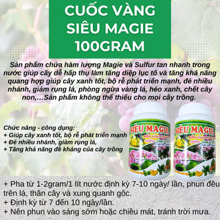 Combo phân bón lá Siêu Magie - Siêu Kali - Siêu Lân - Canxibo Cuốc Vàng (Hũ 100gram)
