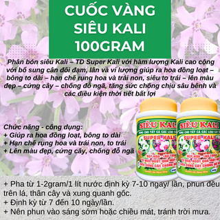 Combo phân bón lá Siêu Magie - Siêu Kali - Siêu Lân - Canxibo Cuốc Vàng (Hũ 100gram)