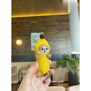 móc khoá len mèo chuối banana cat | sản phẩm thủ công |
