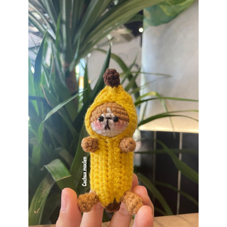móc khoá len mèo chuối banana cat | sản phẩm thủ công |
