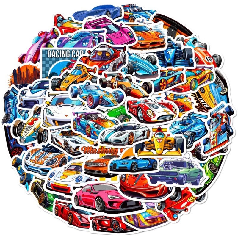 100 sticker Siêu Xe nhiều mẫu siêu ngầu Hoạt Hình Thời Trang Hoạt Hình Dán Mũ Bảo Hiểm Cốc Nước Chống Thấm tốt