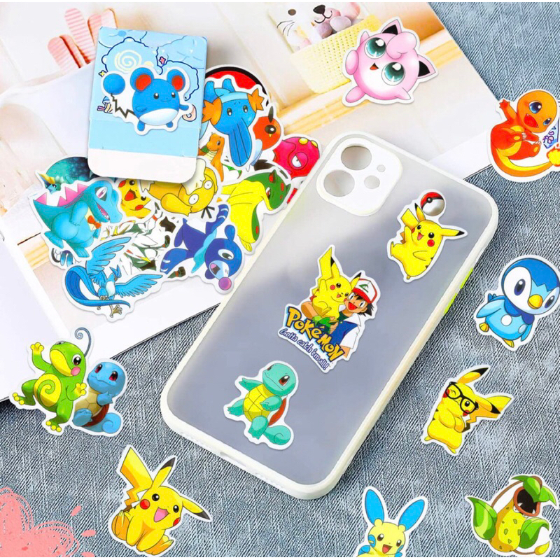 100 / 50 Chiếc Anime Pokemon Dễ Thương Pikachu Chống Nước Graffiti Dán Cho Mũ Bảo Hiểm Xe Đạp Tay Tài Khoản Bút Chì