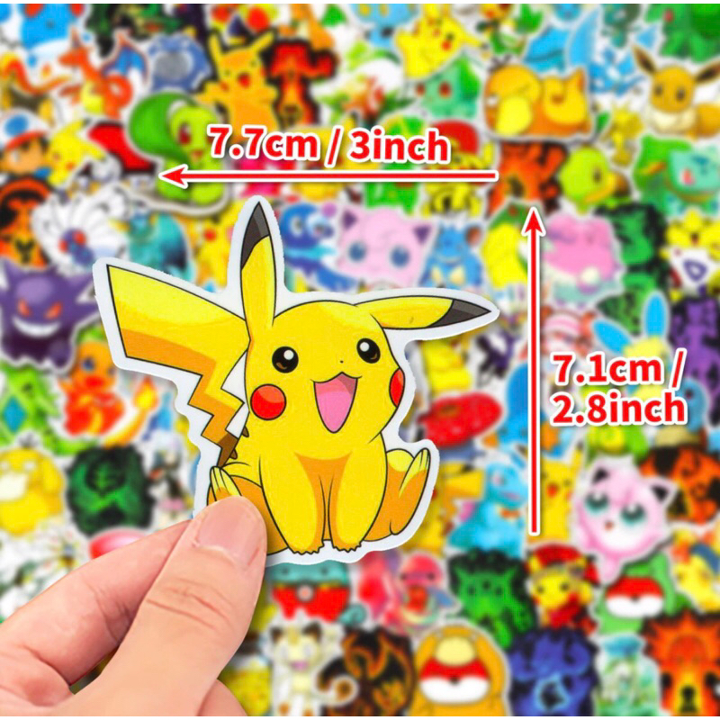 100 / 50 Chiếc Anime Pokemon Dễ Thương Pikachu Chống Nước Graffiti Dán Cho Mũ Bảo Hiểm Xe Đạp Tay Tài Khoản Bút Chì