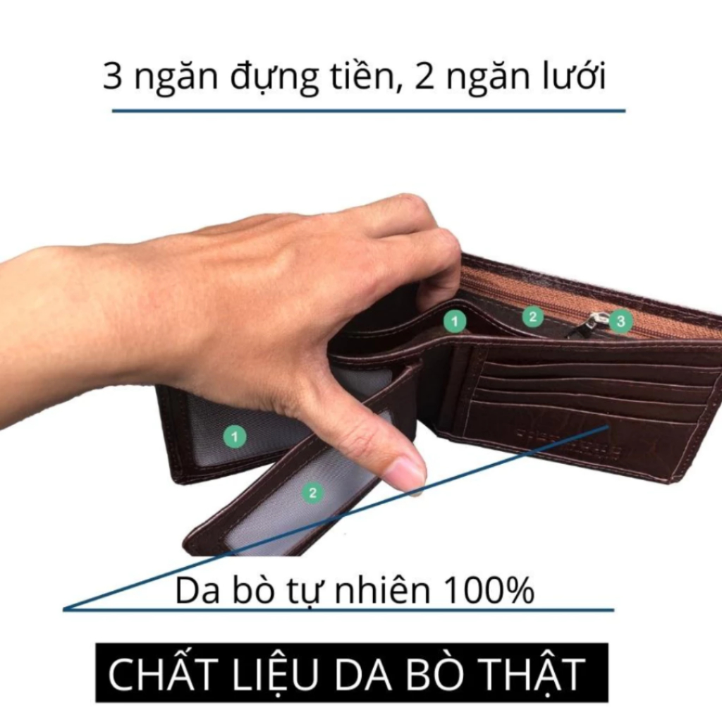 Ví Nam Da Bò Kiểu Ngang