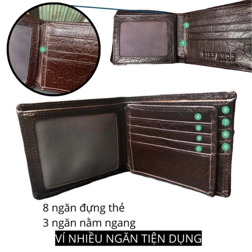 Ví Nam Da Bò Kiểu Ngang