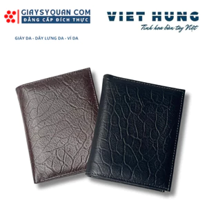 Ví Đứng Nam Hai Màu Đen Nâu Chất Liệu Da Cao Cấp Nhỏ Gọn Tiện Lợi