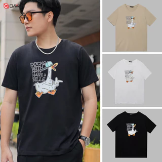 Áo thun nam form basic cổ tròn và ngắn tay _Gavani Akh Duck