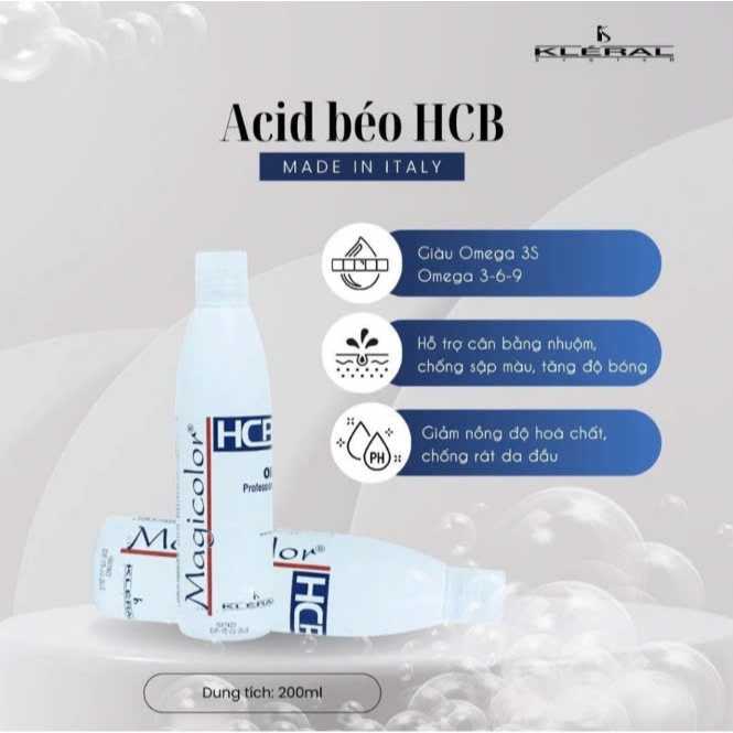 Kích bóng màu nhuộm Acid Béo Kleral HCB Oil Magicolor | Made in Italia | 250ml