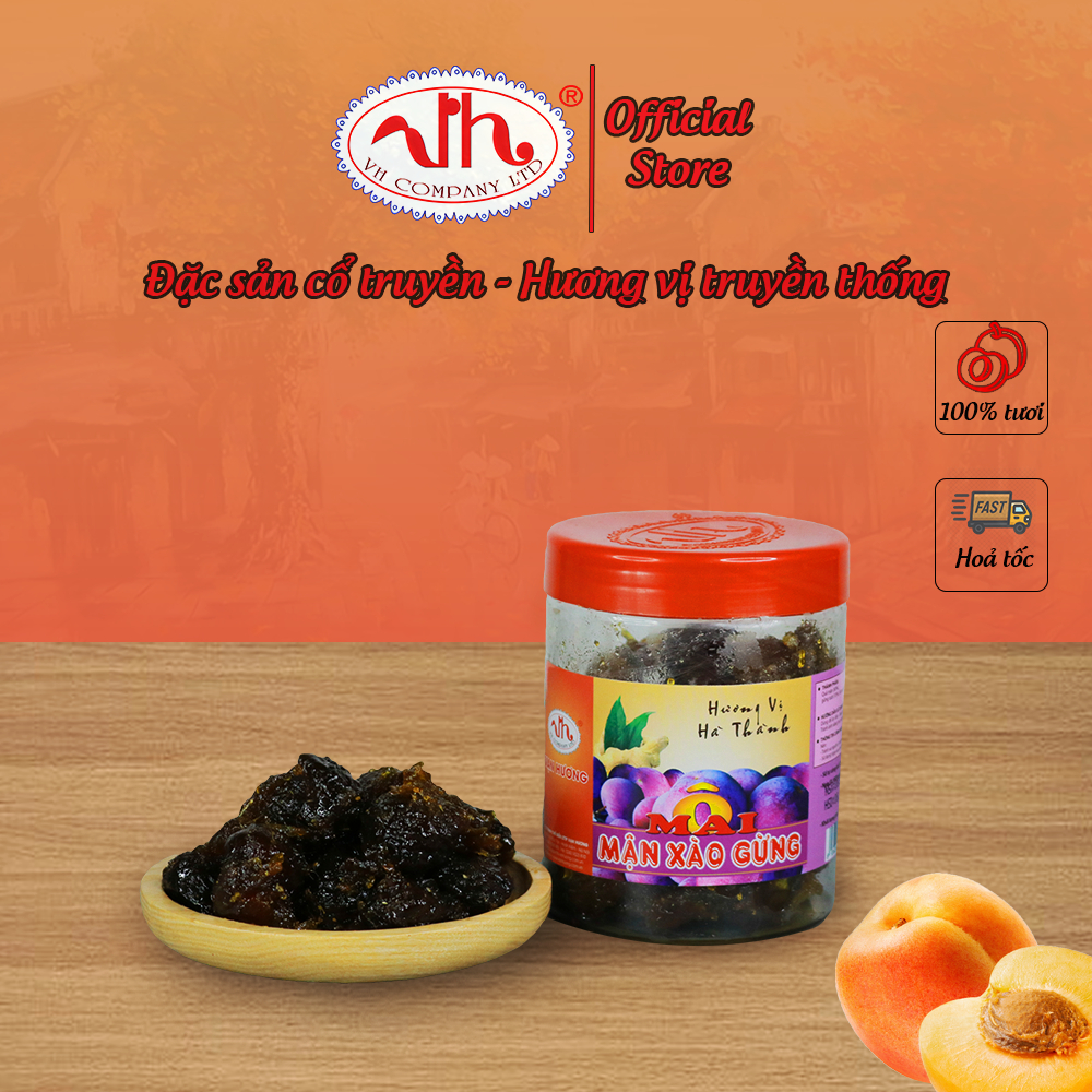 Ô Mai Mận Xào Gừng Vạn Hương Chuẩn Vị Truyền Thống hộp (200gr, 350gr), túi zip (100gr)