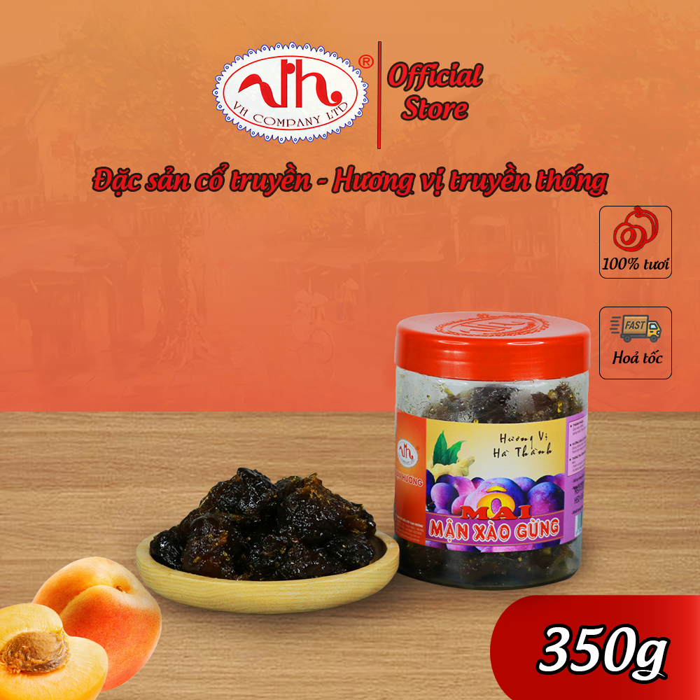 Ô Mai Mận Xào Gừng Vạn Hương Chuẩn Vị Truyền Thống hộp (200gr, 350gr), túi zip (100gr)