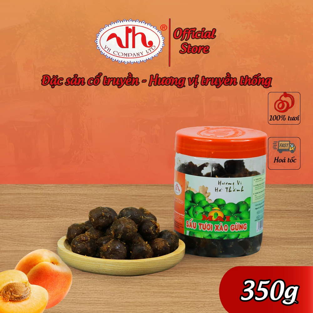 Ô Mai Sấu Tươi Xào Gừng Vạn Hương Chuẩn Vị Truyền Thống hộp (200gr, 350gr), túi zip (100gr)