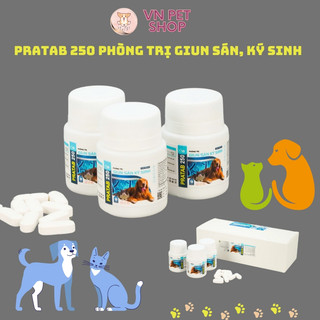 Thuốc thú y PRATAB 250 – Thuốc Phòng Trị Các Loại Giun Sán Trên Chó Mèo Cừu Dê Ngựa VN PET SHOP