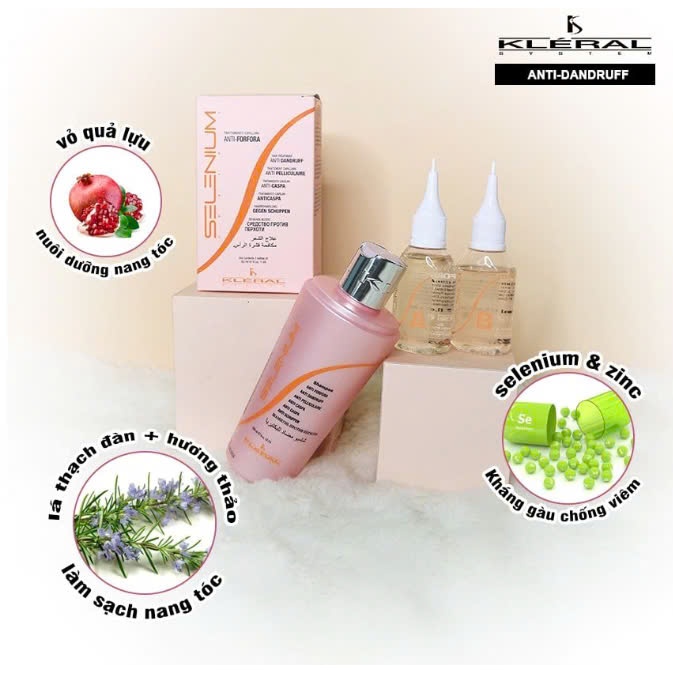 Dầu Gội Organic Selenium Kleral | Rụng | Gàu | Nấm Da Đầu | Made in italia | Dung Tích 330ml, 1000ml