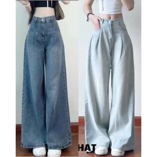 Quần Jean Bò Ống Suông Rộng Xuông Nữ CANA MS13 Jeans Cạp Cao Phong Cách