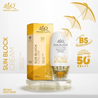 Kem Chống Nắng LeoQ Sun Block B5 Collagen SPF50+++ .60g Vàng.  L84 - TL 60G ( BB LIGHT MAKEUP)