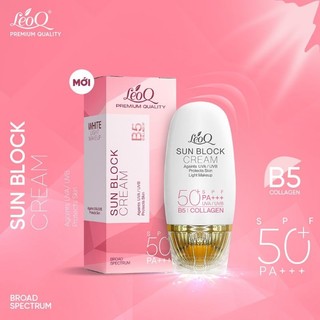 Kem Chống Nắng LeoQ Sun Block B5 Collagen SPF50+++ .60g.  L85 - TL 60G ( WHITE LIGHT MAKEUP)