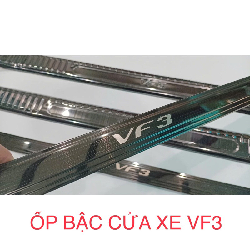 Ốp bậc cửa, nẹp bước chân trong, ngoài xe Vinfast VF3 vân Titan