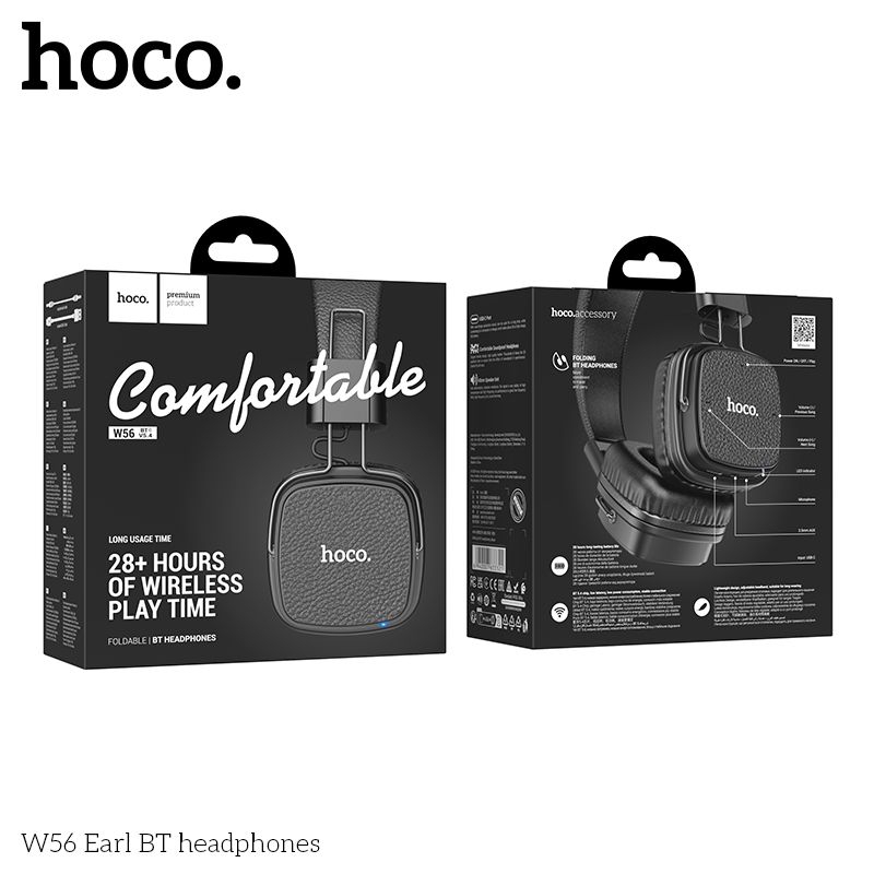 Tai nghe chụp tai Bluetooth hoco W56 nghe nhạc 28h đàm thoại chất âm sống động.