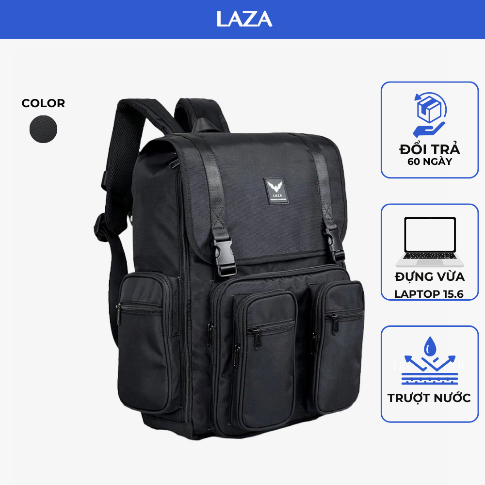 Ảnh Balo LAZA Simple Backpack 500 - Hàng thiết kế cao cấp trượt nước - Bảo hành trọn đời 1