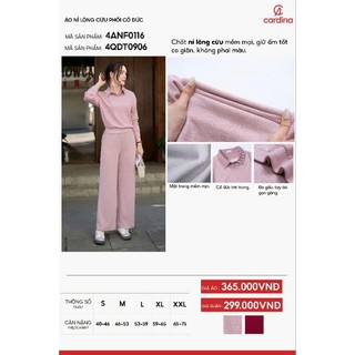 Áo nữ CARDINA chất liệu nỉ lông cừu mềm mại giữ ấm tốt phối cổ đức trẻ trung hiện đại năng động 4ANF01