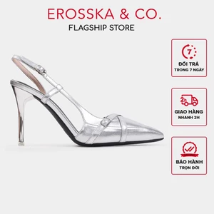 Erosska - Slingback cao gót mũi nhọn phối dây đan chéo thời trang cao 10cm - EH046