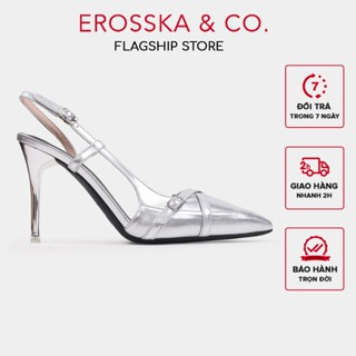 Erosska - Slingback cao gót mũi nhọn phối dây đan chéo thời trang cao 10cm - EH046
