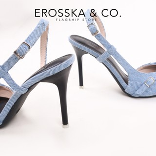 Erosska - Slingback cao gót mũi nhọn phối dây đan chéo thời trang cao 10cm - EH046