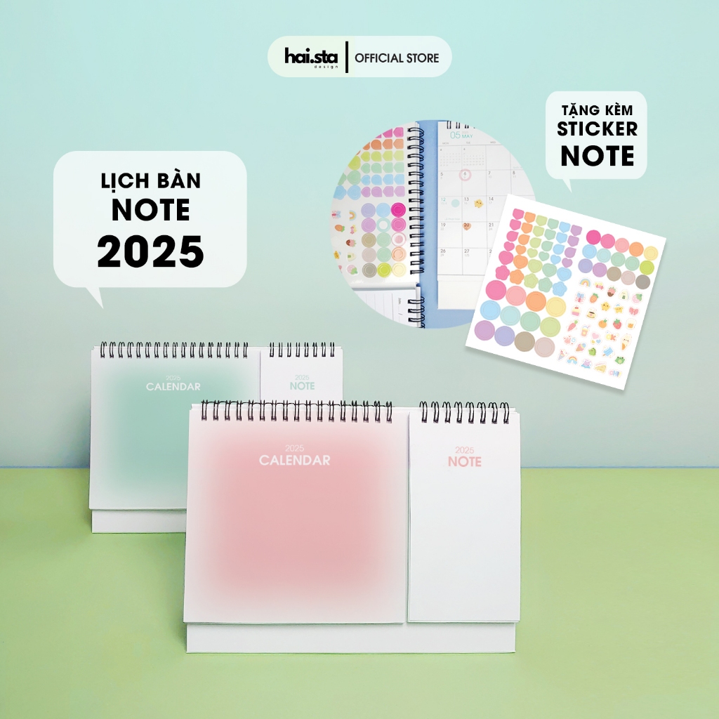 Lịch bàn lò xo chữ A NOTE 2025 - lịch âm dương - BASIC - STICKER NOTE ...