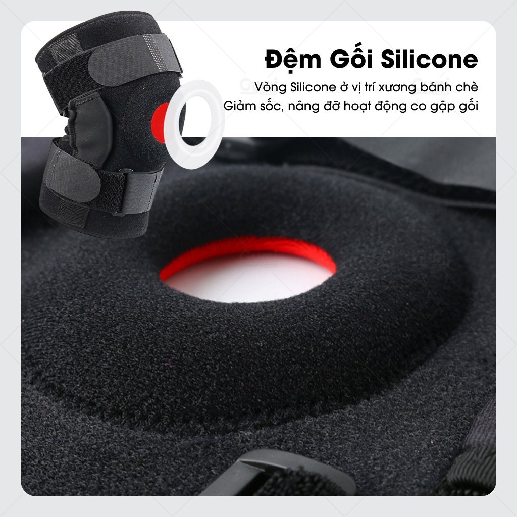 Bó Gối Aolikes A-7907 - Băng Bảo Vệ Đầu Gối Thể Thao Đệm Silicon - AL7907