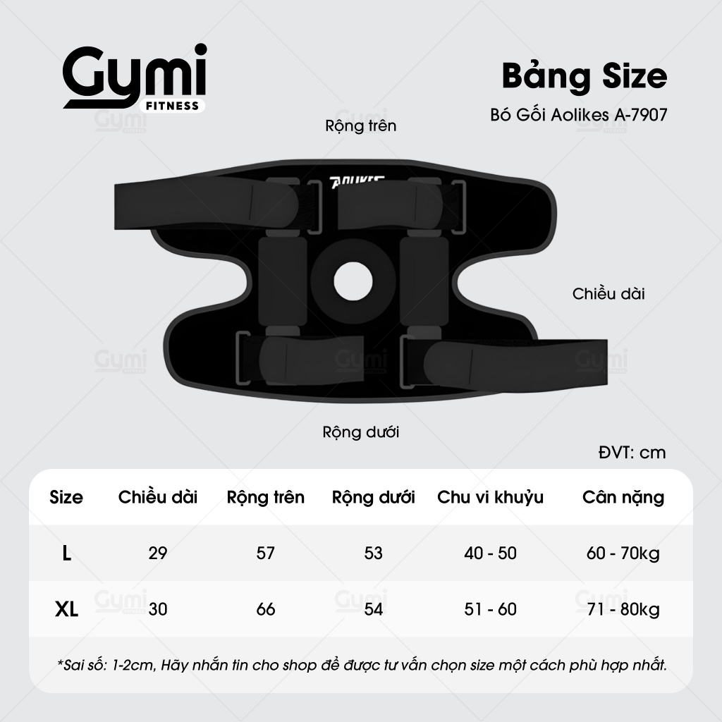 Bó Gối Aolikes A-7907 - Băng Bảo Vệ Đầu Gối Thể Thao Đệm Silicon - AL7907