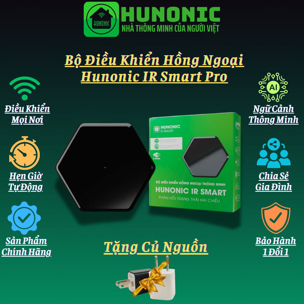 Bộ Điều Khiển Hồng Ngoại Hunonic IR Smart Pro Điều Khiển Điều Hòa, Tivi ...