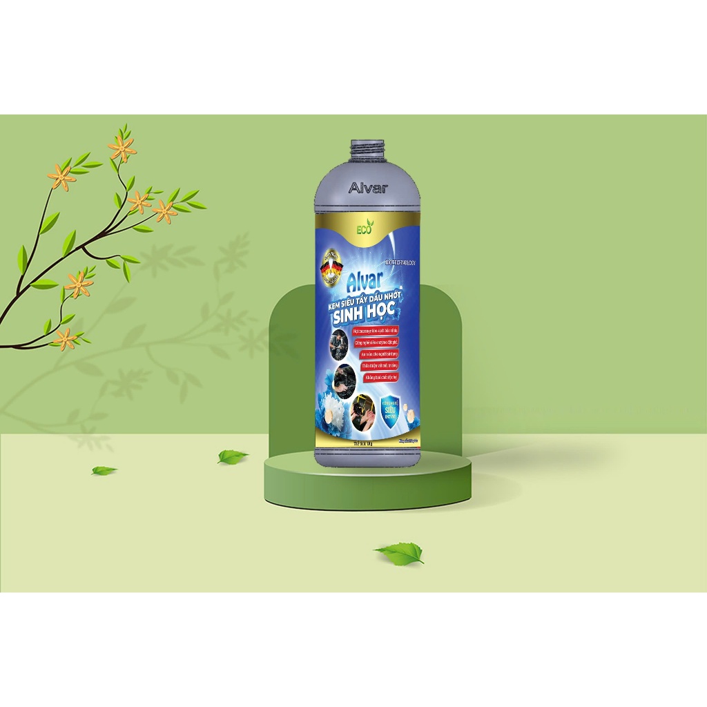 Siêu tẩy dầu nhớt cơ khí Alvar 1000ml an toàn cho da tay, công nghệ sinh học tẩy siêu nhanh trong 1 lần tẩy