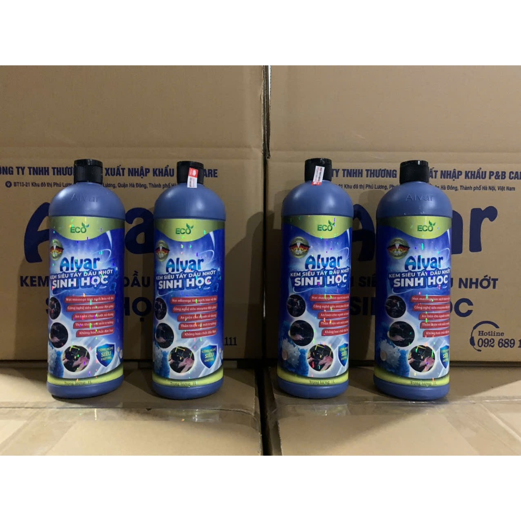 Siêu tẩy dầu nhớt cơ khí Alvar 1000ml an toàn cho da tay, công nghệ sinh học tẩy siêu nhanh trong 1 lần tẩy