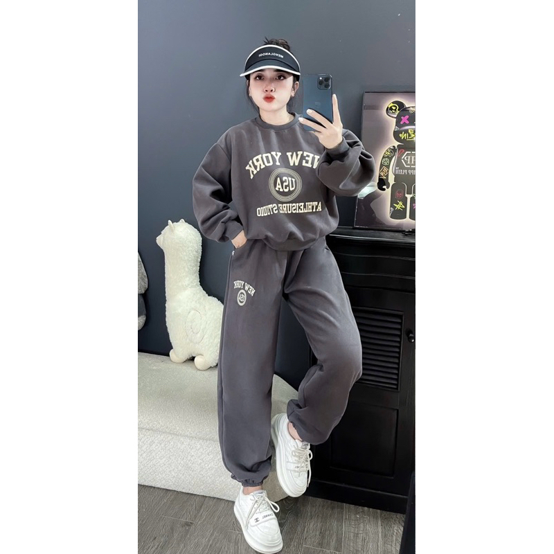 Set bộ nỉ New Yrk chất nỉ 2 da hàng QC