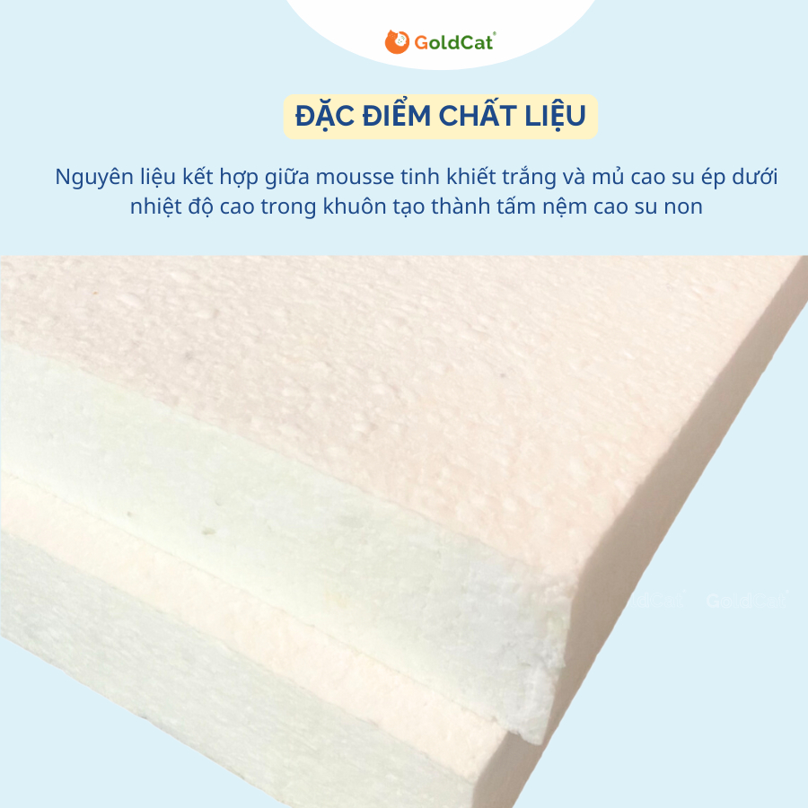 Ảnh Đệm Cao Su Non GoldCat Dùng Cho Cũi Trẻ Em, Độ Dày 5cm, Đàn Hồi, Hỗ Trợ Phát Triển Xương , Cắt Theo Yêu Cầu. 2