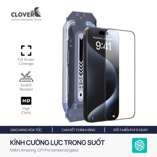Kính Cường Lực Trong Suốt cho iPhone 17 Pro Max Nillkin CP+PRO Có Khung Tự Dán Cảm Ứng Mượt