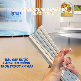 Bộ 5 đôi đũa hoa tứ diệp hợp kim sợi thuỷ tinh kháng khuẩn không nấm mốc chịu được nhiệt độ cao hiện đại sang trọng
