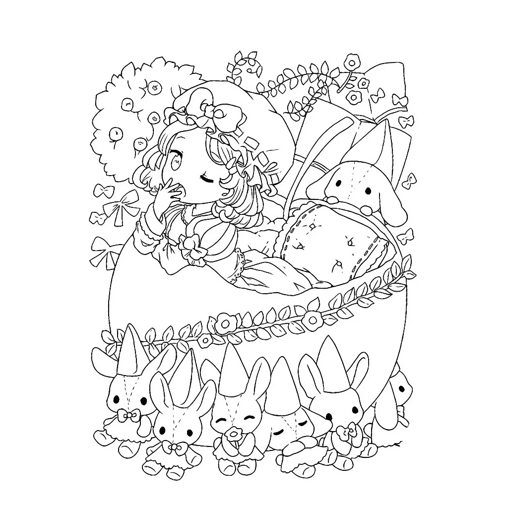 Tranh Tô Màu ChiBi Ngọt Ngào Chất Giấy Dầy Đẹp Luyện Vẽ Giảm Stress 02