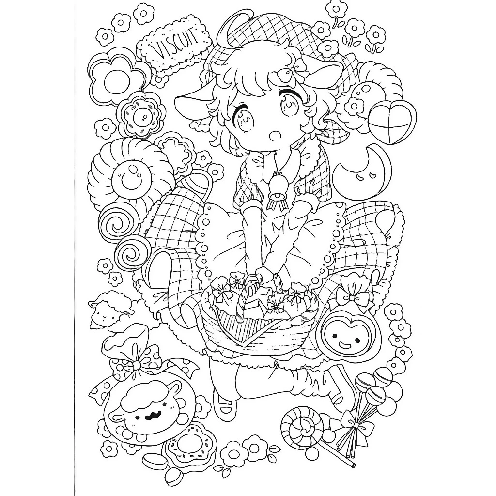 Tranh Tô Màu ChiBi Ngọt Ngào Chất Giấy Dầy Đẹp Luyện Vẽ Giảm Stress 02