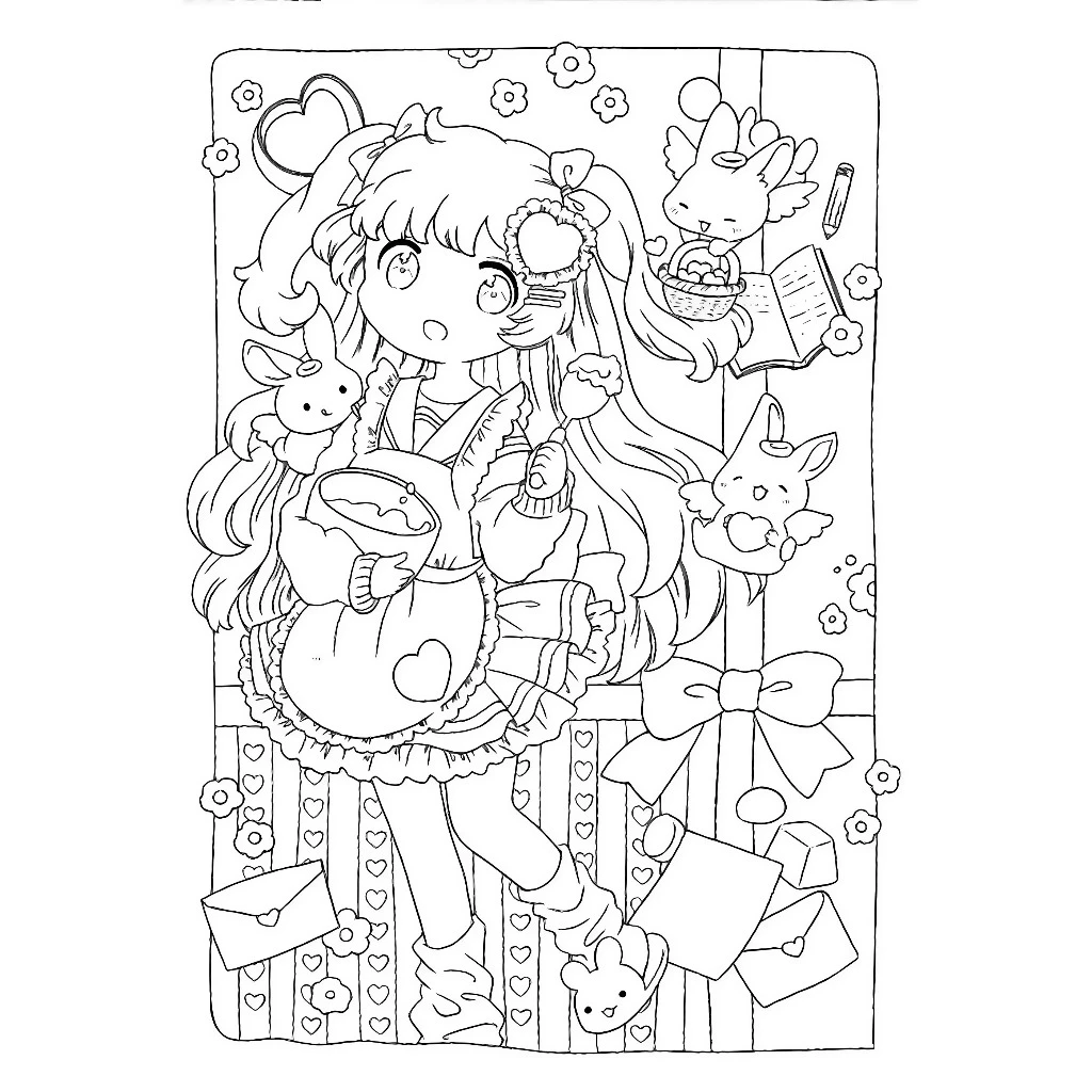 Tranh Tô Màu ChiBi Ngọt Ngào Chất Giấy Dầy Đẹp Luyện Vẽ Giảm Stress 02