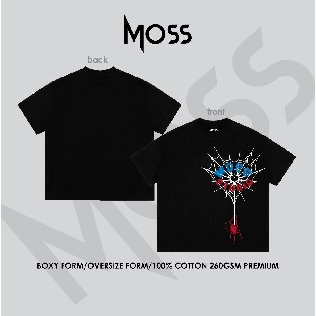 Áo Thun localbrand - “ MOSS SPIDER WEB ” l Form Boxy Fit/ Oversize - Cotton 100% 260GSM premium MOSS.STU