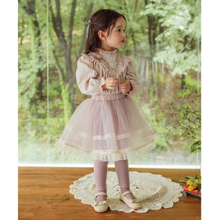 𝐀𝐩𝐫𝐢𝐥 𝐛𝐞́𝐛𝐞́ - Strawberry Set Váy yếm áo sơ mi bé gái vintage Dễ Thương thanh lịch Mùa thu