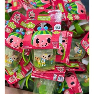 [ Hàng Mỹ ] Cốc tập uống có ống hút, cốc uống nước, bình nước tập uống Cocomelon, Babyshark Pinkfong cho bé từ 9m+ 200ml