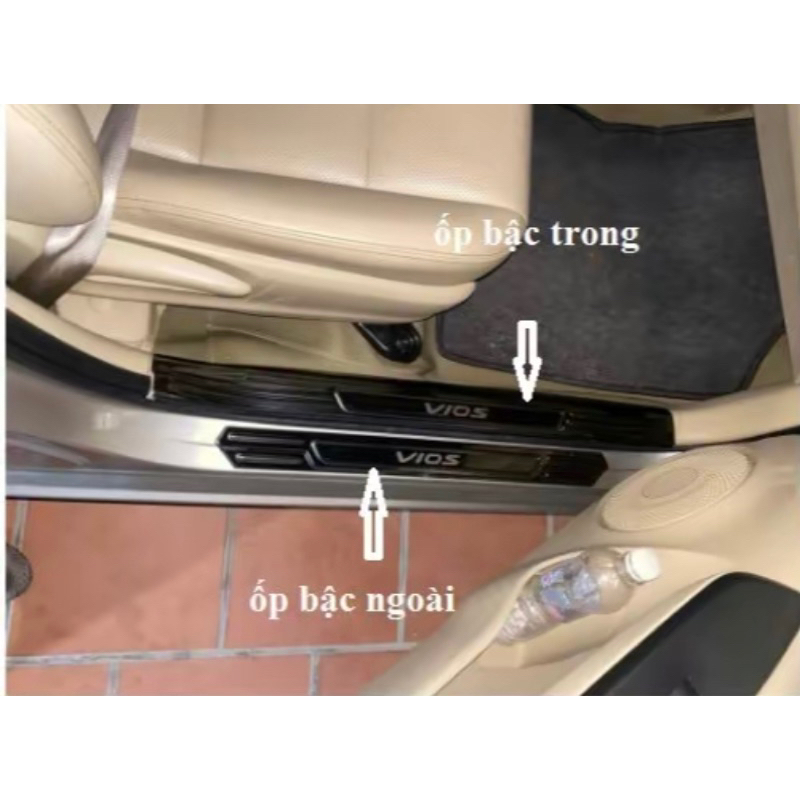 Ốp bậc cửa, nẹp bước chân xe #Toyota Vios 2019-2026 Vân titan hàng cao cấp không gỉ