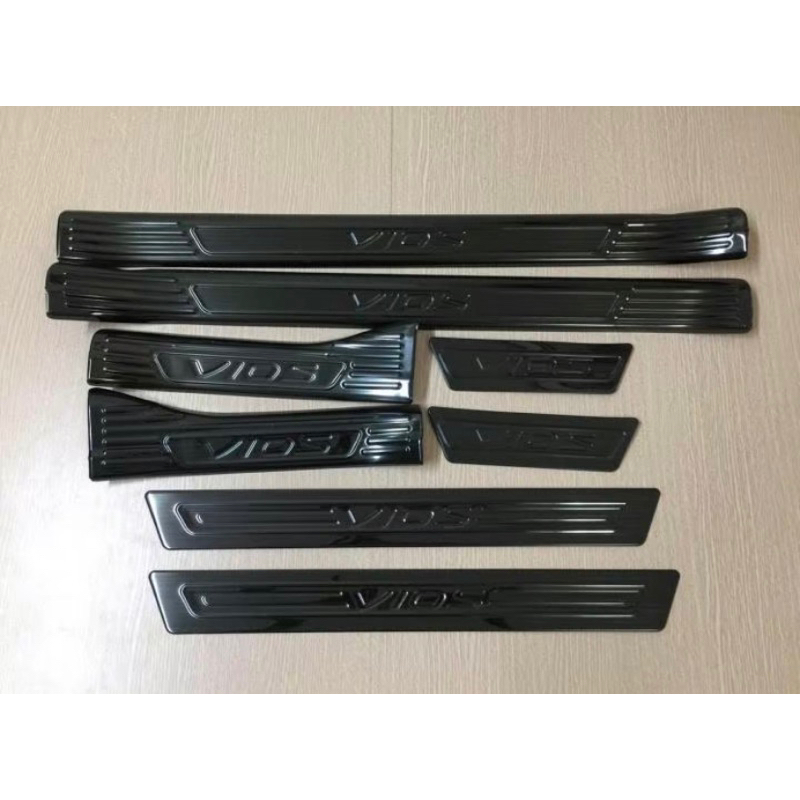Ốp bậc cửa, nẹp bước chân xe #Toyota Vios 2019-2026 Vân titan hàng cao cấp không gỉ