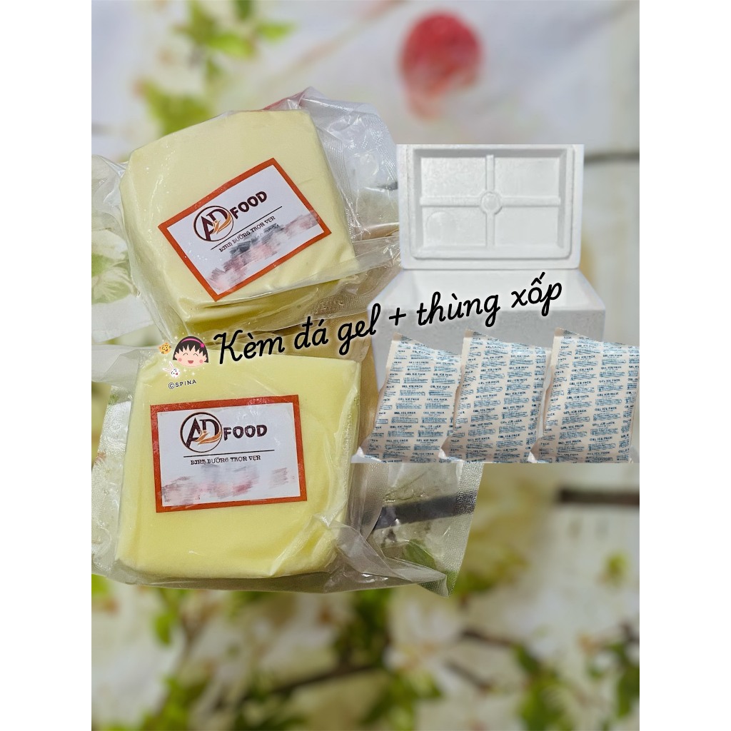 (SHIP TOÀN QUỐC) 1kg phô mai kéo sợi mozzarella (500gx2) có thùng xốp và 1 đá gel giữ nhiệt
