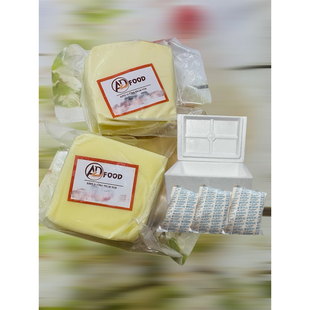 (SHIP TOÀN QUỐC) 1kg phô mai kéo sợi mozzarella (500gx2) có thùng xốp và 1 đá gel giữ nhiệt