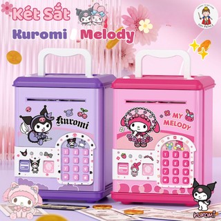 Đồ Chơi Két Sắt Tiết Kiệm Kuromi / Melody Dễ thương Mở Khóa Vân Tay Mật Khẩu Có Thẻ Từ Nhạc Và Đèn Thú Vị Cho Bé