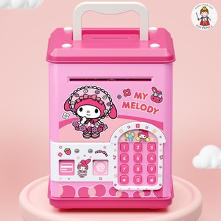 Đồ Chơi Két Sắt Tiết Kiệm Kuromi / Melody Dễ thương Mở Khóa Vân Tay Mật Khẩu Có Thẻ Từ Nhạc Và Đèn Thú Vị Cho Bé